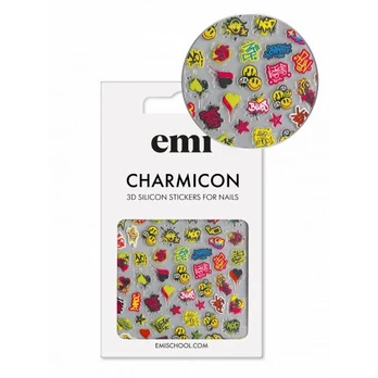 E.Mi Charmicon Silicone Stickers Lipdukai nagams, #204 Graffiti