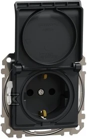 Schneidere Schneider Electric GN.SCHUKO PRZ.IP44 Juodas ANTR.SEDNA DESIGN