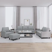 Sofa Sofos komplektas su pagalvėlėmis, 4 dalių, pilkas, audinys kaina