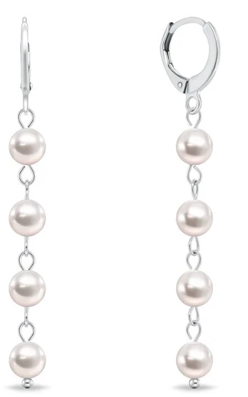 Brilio Silver Sidabrinis dangle earrings with real pearls EA1288W