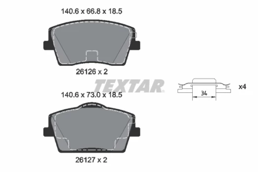 TEXTAR 2612601 Brake pad set