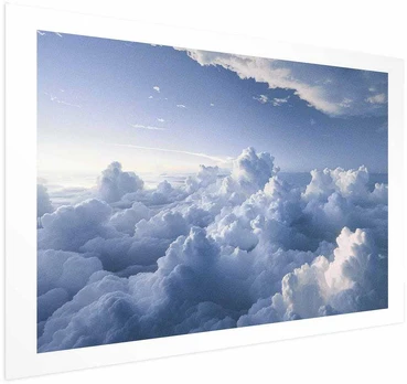 Artgeist Plakatas - Aerial Landscapes: Sunbeams Illuminating Puffy Cloud Formations