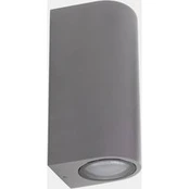 LEDS-C4 Lauko sieninis šviestuvas Bob Double, pilkos spalvos, plotis 7 cm,
