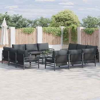 Sodo Sofų Rinkinys 13 pcs Antracito Plienas