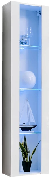 Vitrina ASM Fly 41, balta, 40 cm x 29 cm x 170 cm