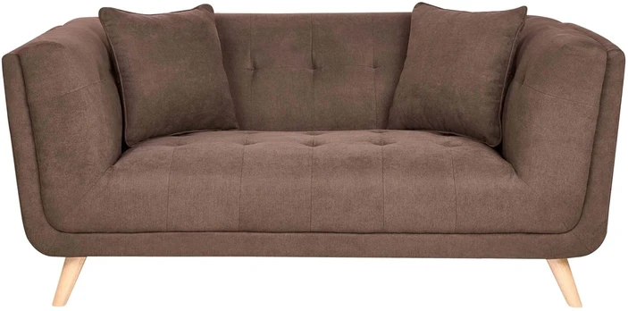 Beliani Dvivietė sofa HABO tamsiai ruda