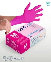 Santex Nitrilinės pirštinės NITRIFLEX MAGENTA, 100 vnt., 3,5 g - M
