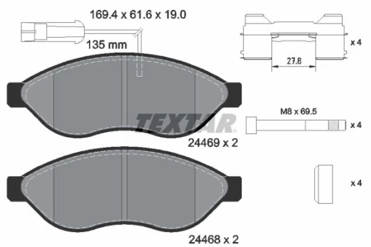TEXTAR 2446901 Brake pad set