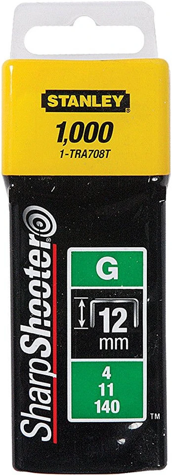 Kabės STANLEY, 12 mm , 1000 vnt, G tipas