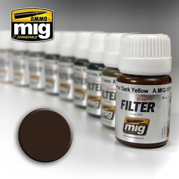 AMMO by MIG Jimenez AMMO MIG - Filtras BROWN FOR DARK Geltonas, 35ml, 1511