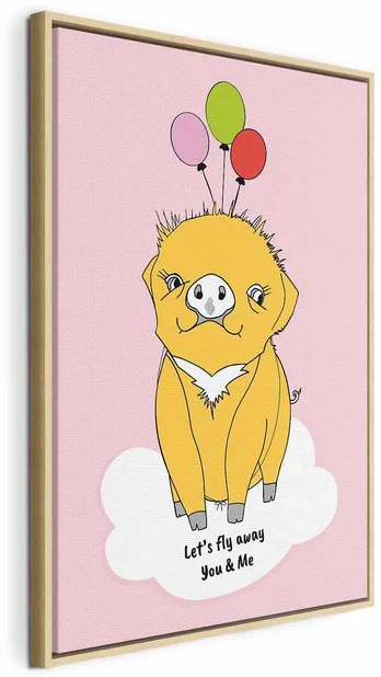 Artgeist Paveikslas - Soaring Pig (1 Part) Vertical