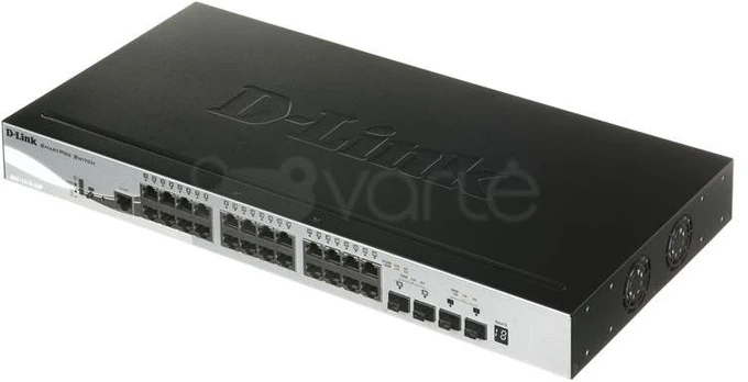 Šakotuvas D-LINK 28 prievadų išmanusis valdomas PoE Gigabit Stack jungiklis