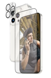 PanzerGlass Panzerglass 3-in-1 Pack iPhone 15 Pro, PicturePerfect Camera Lens Protector, a wireless charging compatible HardCase kaina