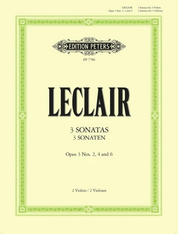 3 Sonatas for Two Violins Op. 3, Nos. 2, 4, 6