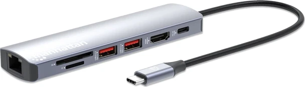 MANHATTAN 7-in-1 4K USB-C Dockingstation 1xHDMI 2xUSB 10Gb/s