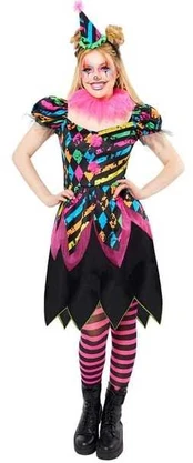 Amscan Funhouse Neon klovnekostume