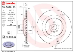 BREMBO 09.D070.23 Brake Disc kaina