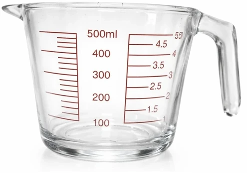 Stiklinis matavimo indelis 500 ml