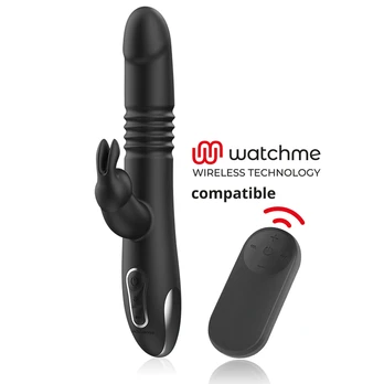 BLACK&SILVER - KENJI UP & DOWN RABBIT VIBRATOR + WATCHME