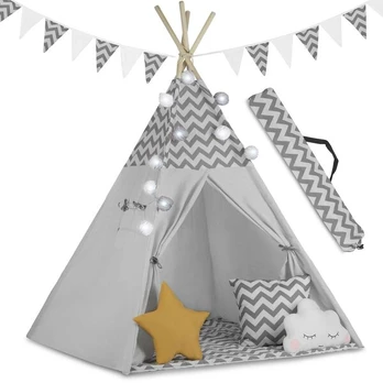 Tipi vaikiška palapinė Nukido, pilka