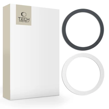 Juodas ir baltas metaliniai žiedai "Tech-Protect Magmat Magsafe"