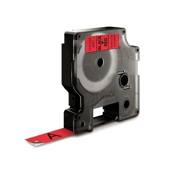 Juostelė DYMO D1 12x7 mm, Juoda/Raudona