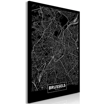 Artgeist Paveikslas - Dark Map of Brussels (1 Part) Vertical
