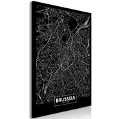 Artgeist Paveikslas - Dark Map of Brussels (1 Part) Vertical kaina