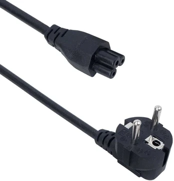 Fuj:tech CEE 7/7 - C5 -virtajohto kulmapistokkeella, musta, 5 m