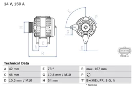 BOSCH 0 986 049 071 Alternator kaina