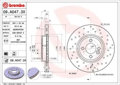 Stabdžių diskas BREMBO 09.A047.3X kaina