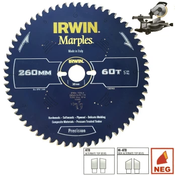 Pjovimo diskas Irwin Marples 250x30Px60T 2.5 mm ATB/N