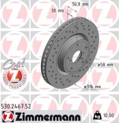 Stabdžių diskas ZIMMERMANN 530.2467.52 kaina