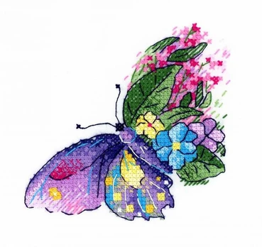 Water-soluble canvas cross sitch kit Flower flight SV-539