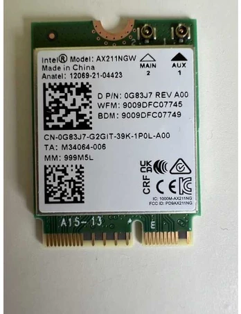 Pagrindinė plokštė Dell CRD,WRLES,M.2,INTEL,AX211,WW