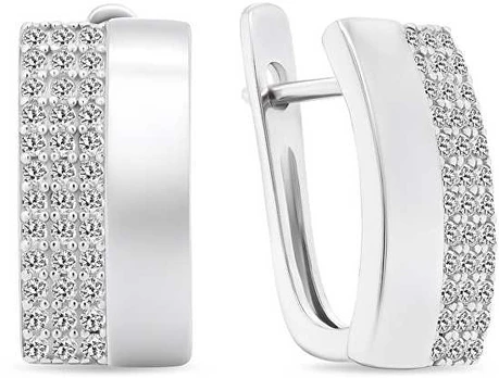 Brilio Silver Distinctive sidabrinis earrings with zircons EA567W