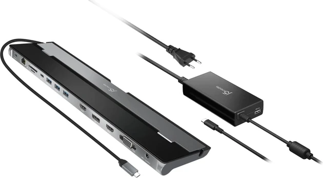 j5create JCD543P USB-C™ Triple Ekranas Docking Station with 100W PD Adapteris