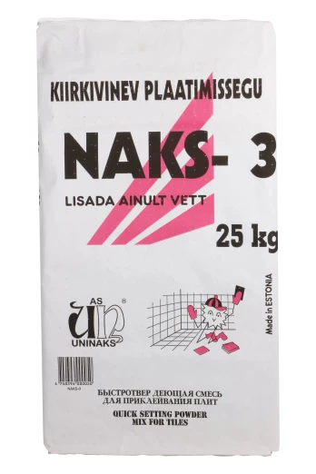 Klijai plytelėms NAKS-3 greitai stingstantys 25kg