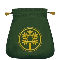 Celtic Tree satininis žalias maišelis kortoms