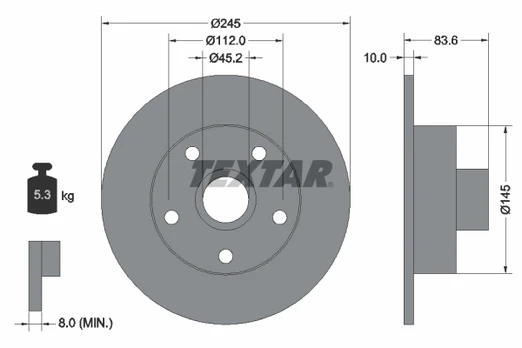 TEXTAR 92072103 Brake Disc