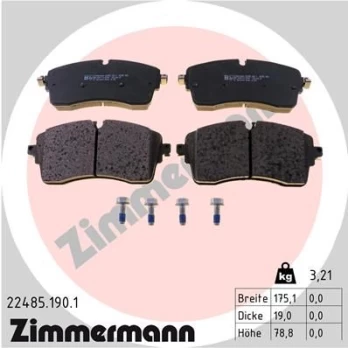 Stabdžių trinkelių rinkinys, diskinis stabdys ZIMMERMANN 22485.190.1