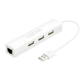 Adapteris USB 2.0 prievadų šakotuvas su eterneto adapteriu