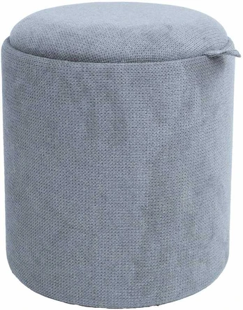 Ottoman/ table HIRO D34,5xH37cm, grey, with storage and tray