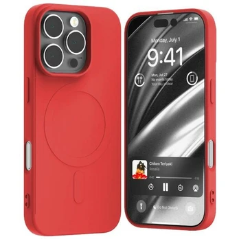 Dėklas Mercury MagSafe Semi-Silicone iPhone 16 Pro 6,3" raudona |red