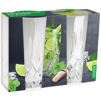 VIVESS aukštos stiklinės 340 ml