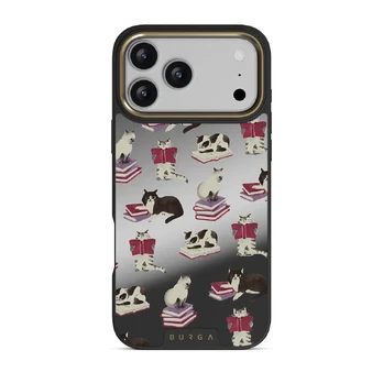 Curious Cat - iPhone 17 Pro Max Case, Elite Mirror Dark (MagSafe) / Gold