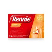 RENNIE ORANGE 680mg/80mg kramtomosios tabletės N24 kaina