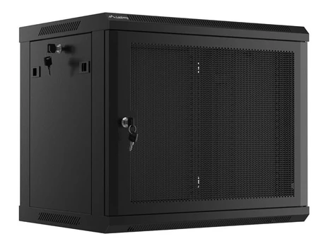 Hanging cabinet 19 inches 9U 600x450 perforated doors (flat pack) black