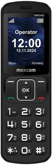 Mobilusis telefonas - MAXCOM MM 34D 4G Juodas + charging dock