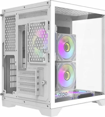 Darkflash Darflash FT350 kompiuterio dėklas + 5 aRGB ventiliatoriai (balti)